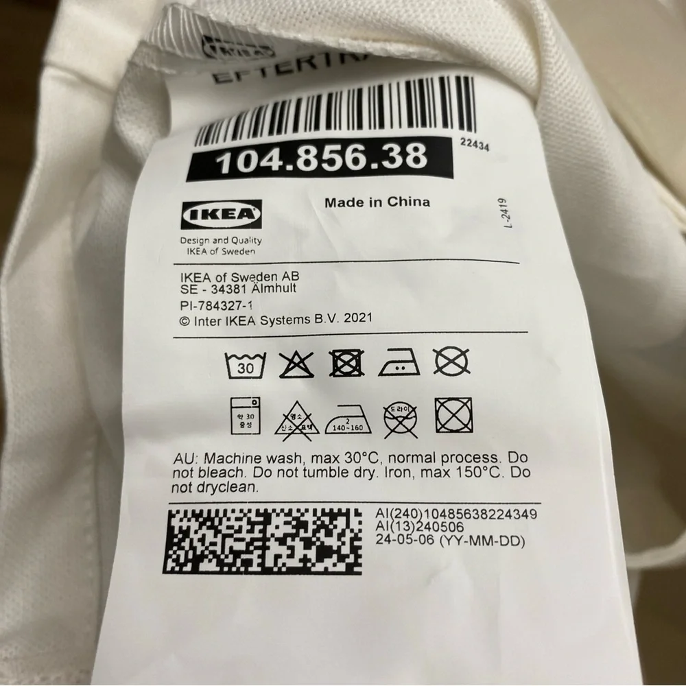 EFTERTRÄDA White Tote Bag IKEA Inside Pocket Asia Exclusive - Picture 8 of 9